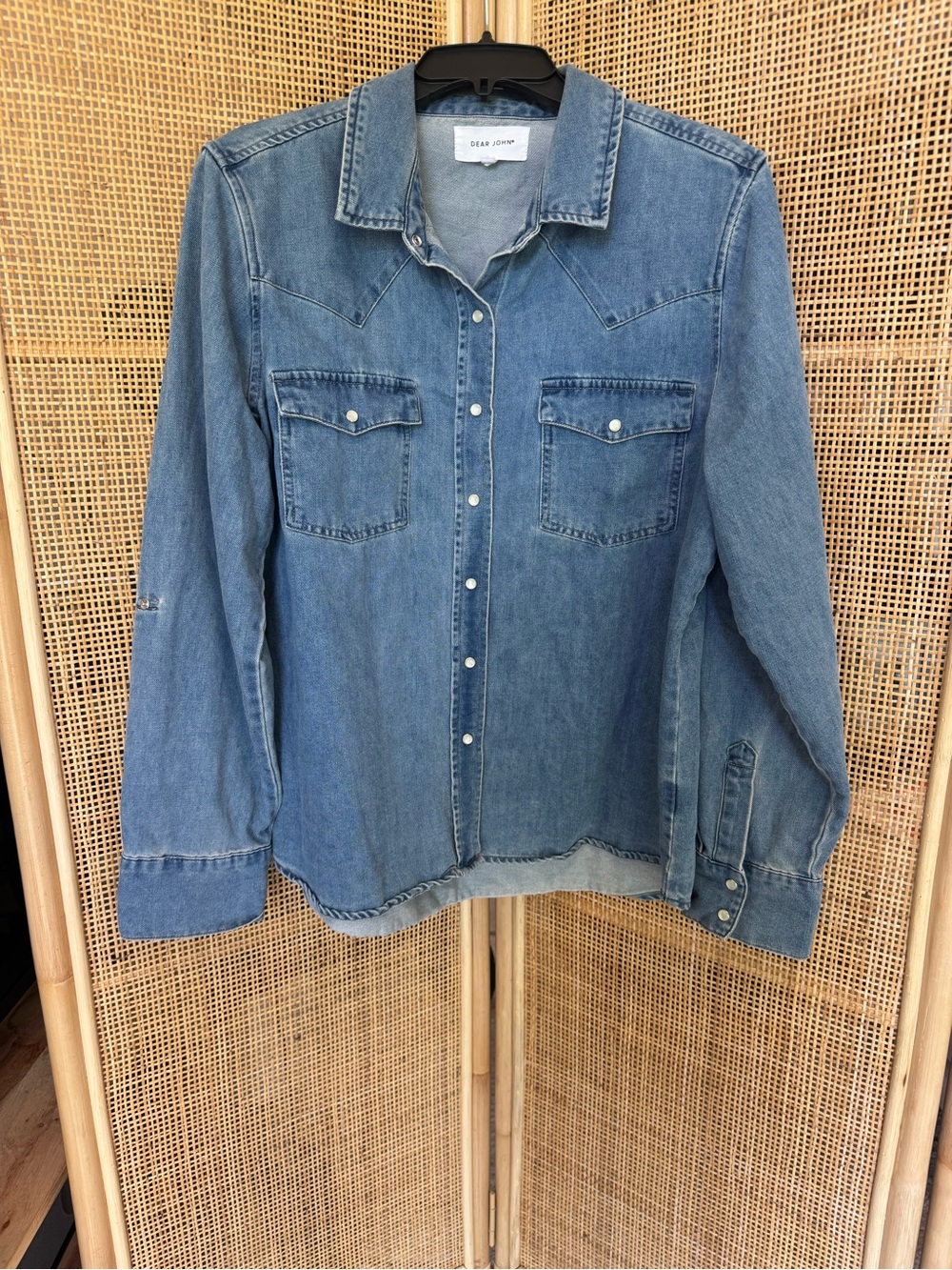 Dear John Light Blue Denim Shirt with Snap Detail